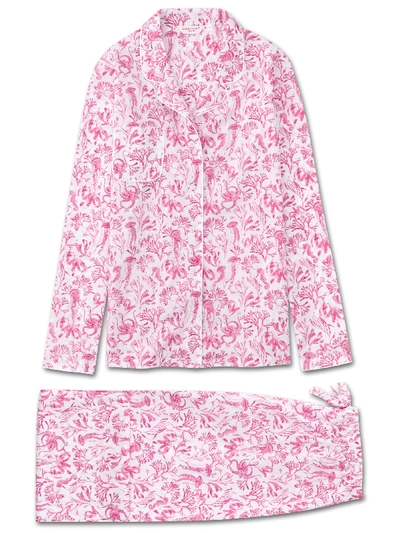 Derek Rose Ledbury Classic Pajama Set In Pink Pattern