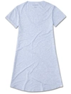 DEREK ROSE DEREK ROSE WOMEN'S V-NECK SLEEP T-SHIRT ETHAN MICRO MODAL STRETCH BLUE,1207-ETHA001BLU