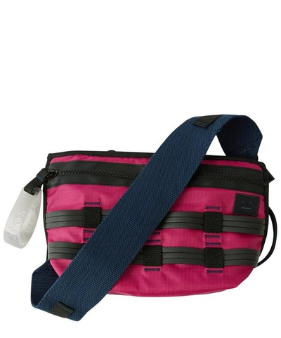 Acne Studios Abbey Face Patch Bum Bag In Magenta Pink