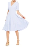 Gal Meets Glam Collection Edith City Crepe Fit & Flare Midi Dress In Violet