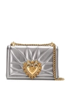 Dolce & Gabbana Medium Devotion Quilted Leather Shoulder Bag In Purple