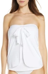Tommy Bahama Pearl Sarong Wrap Bandeau Tankini Top In White