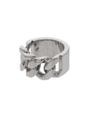 Alexander Mcqueen Identity Chain-detail Ring In Silver