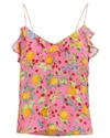 Saloni Ani Printed Spaghetti-strap Ruffle Cami