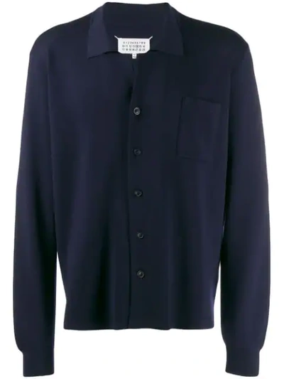 Maison Margiela Collared Cardigan In Blue