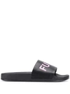 Natasha Zinko Logo Printed Slides In Black