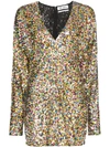 Attico Balloon Sleeve Sequinned Mini Dress In Green