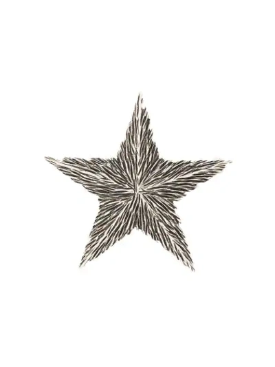 Saint Laurent Star Brooch In Metallic