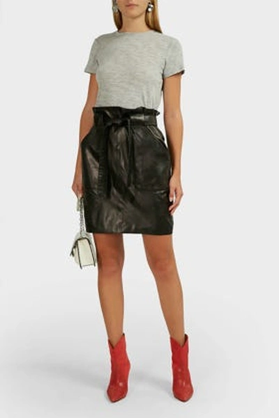 Anine Bing Laurie Leather Skirt In Black