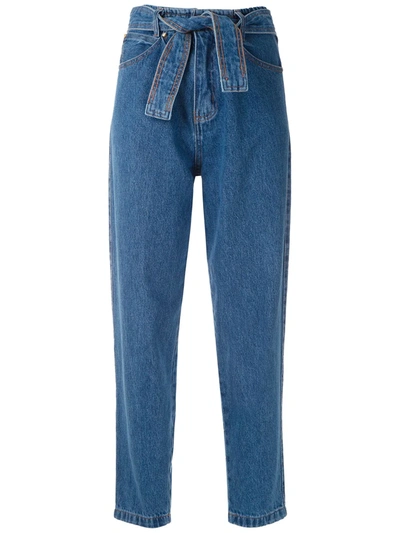 Amapô Clochard Belted Jeans In Blue