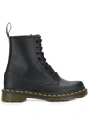 Dr. Martens' 1460 Combat Boots In Black Leather In Black