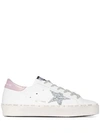 GOLDEN GOOSE GOLDEN GOOSE SUPERSTAR LOW-TOP SNEAKERS - WHITE- PINK LAMINATED- SILVER GLITTE