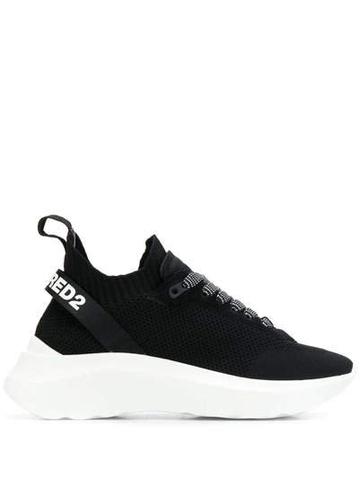 Dsquared2 40mm Speedster Knit Sock Trainers In Black