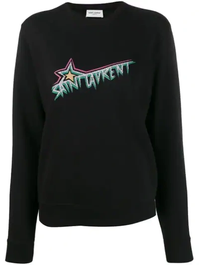 Saint Laurent Logo Print Sweatshirt - 黑色 In Black
