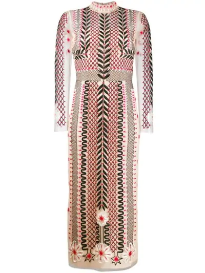 Temperley London Teahouse Sleeved Dress In Neutrals