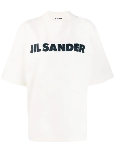 Jil Sander Oversized Logo T-shirt In White