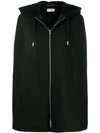 Saint Laurent Cape-style Hooded Jacket In Black