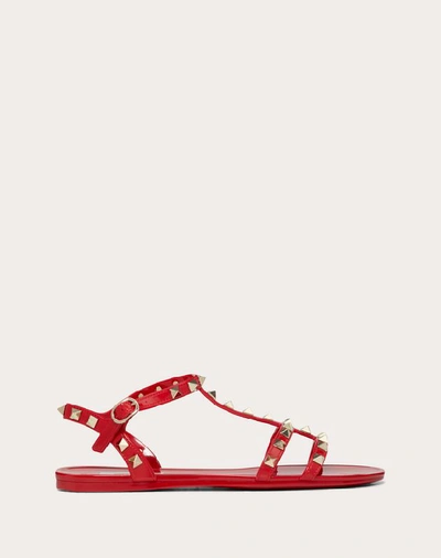 Valentino Garavani 10mm Rockstud Pvc Sandals In Red