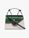 DANSE LENTE GREEN AND WHITE PHOEBE BIS LEATHER CROSS BODY BAG,P1918184413728293