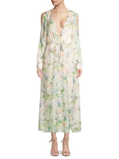 Lumie Floral Cold-shoulder Dress In Blush Multi