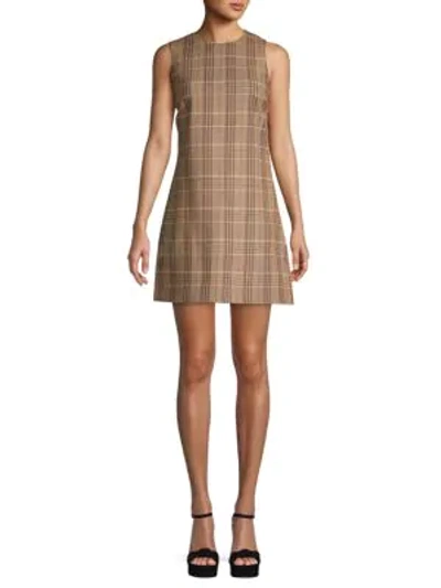 Alice And Olivia Coley Plaid Shift Dress In Pink Multi