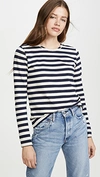 GANNI STRIPED COTTON JERSEY TEE