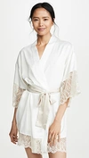 Flora Nikrooz Victoria Solid Charmeuse Wrap Robe In Ivory