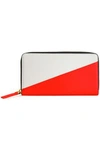 MARNI MARNI WOMAN TWO-TONE LEATHER CONTINENTAL WALLET TOMATO RED,3074457345620723711