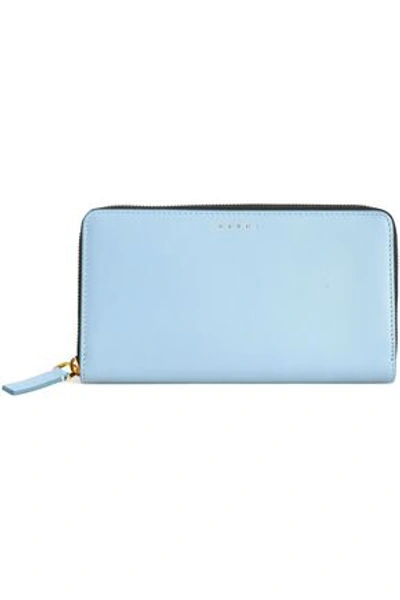 Marni Woman Leather Continental Wallet Sky Blue