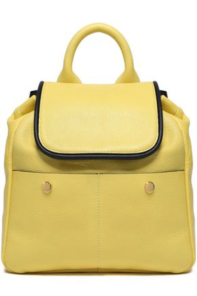 Marni Studded Two-tone Pebble-leather Backpack In Bright Yellow