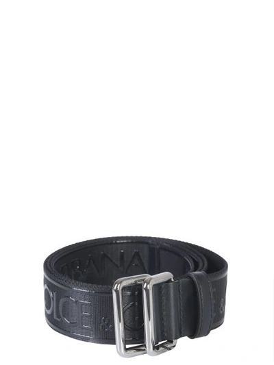 Dolce & Gabbana Adjustable Logoed Belt In Black