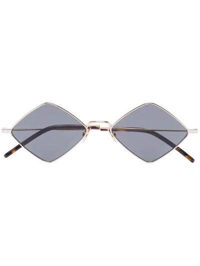 Saint Laurent Black Sl 302 Lisa Square Sunglasses In Argento