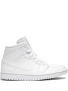 Jordan Air  1 Mid Triple White Patent Leather In White