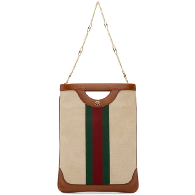 Gucci Charlotte Vintage N/s Canvas Tote Bag In Neutral