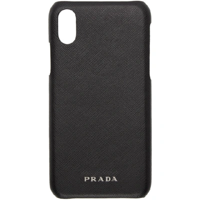 Prada 黑色十字纹理 Iphone X/xs 手机壳 In Black