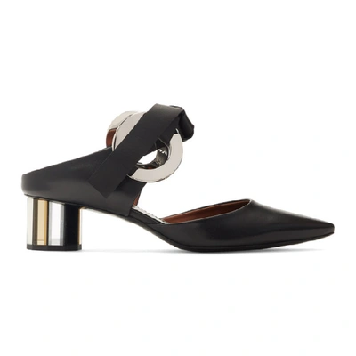 Proenza Schouler Grommet Block Heel Mules In Black