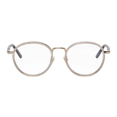 Gucci Gold And Tortoiseshell Round Glasses In 003 Gold