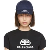 BALENCIAGA BALENCIAGA 海军蓝徽标棒球帽