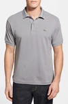 Lacoste L1212 Regular Fit Pique Polo In Platinum Grey