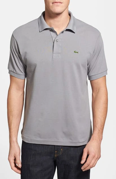 Lacoste L1212 Regular Fit Pique Polo In Platinum Grey