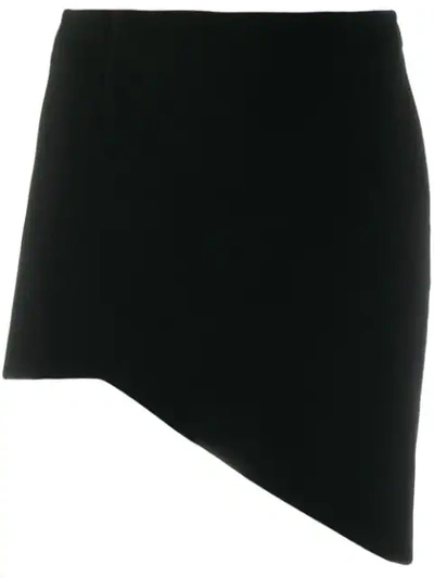 Saint Laurent Sable Asymmetric Viscose Blend Skirt In Black