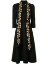 OSCAR DE LA RENTA GOLD LEAF EMBROIDERED DRESS