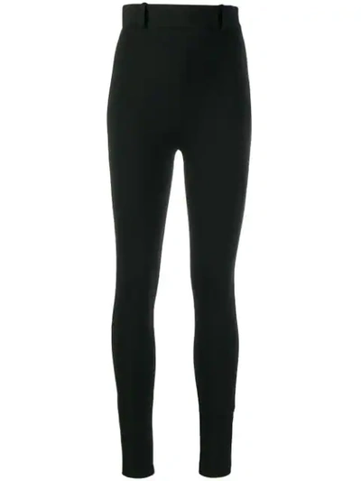 Versace Skinny Zip-cuff Stretch-jersey Leggings In Black