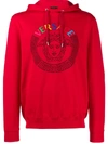 VERSACE VERSACE EMBROIDERED LOGO HOODIE