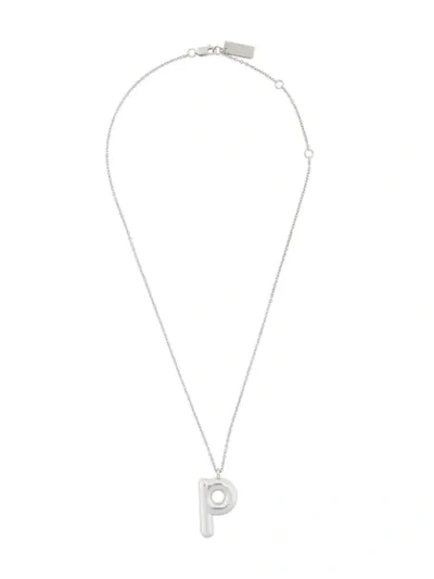 Marc Jacobs Bubbly P Pendant In Silver