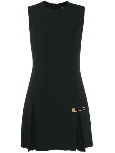 Versace Sleeveless Safety Pin Dress In Black