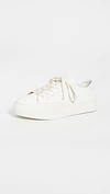 Soludos Ibiza Platform Leather Sneakers Oasis White In White
