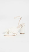 LOEFFLER RANDALL CAMELLIA PLEATED BOW HEEL WITH ANKLE STRAP PEARL,LOEFF41410