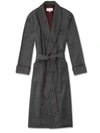 Derek Rose Men's Dressing Gown Duke Cashmere Charcoal In Black