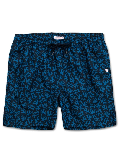 Derek Rose Maui Wide-leg Mid-length Printed Swim Shorts In Ocean